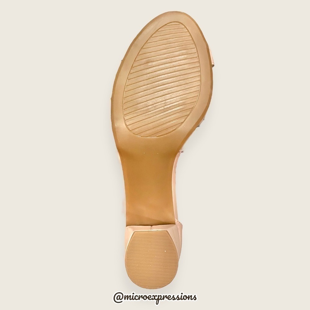 Lulu's Nude Light Pink Strappy Open Toe Formal Casual Date Night Everyday Heels - Picture 4 of 7